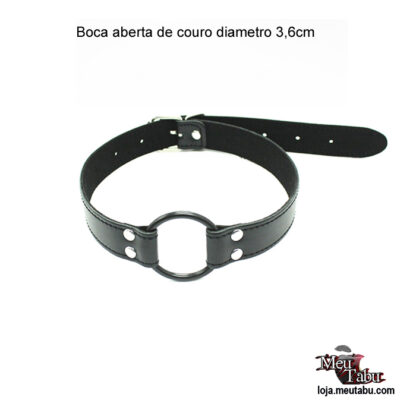 Boca aberta de couro rosa diametro 3,6cm meutabu.com