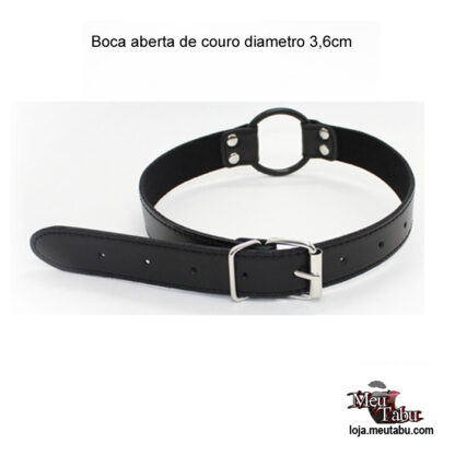 Boca aberta de couro rosa diametro 3,6cm meutabu.com