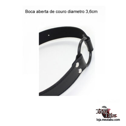 Boca aberta de couro rosa diametro 3,6cm meutabu.com