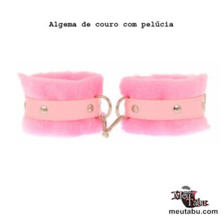 Algema de couro com pelúcia meutabu.com