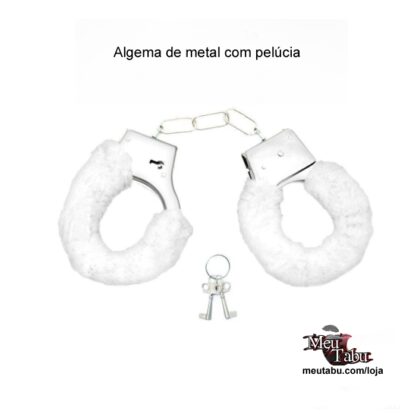 Algema de metal com pelúcia