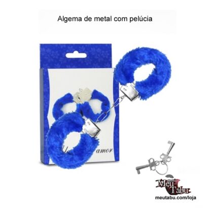 Algema de metal com pelúcia