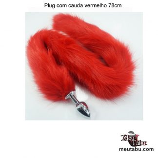 Plug com cauda vermelho 78cm meutabu.com