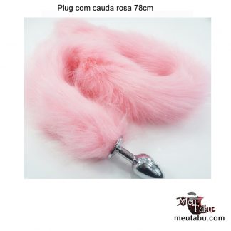 Plug com cauda rosa 78cm meutabu.com