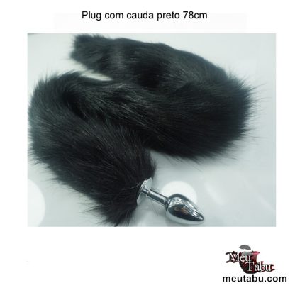 Plug com cauda preto 78cm meutabu.com