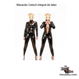 Macacão Catsuit integral tipo latex S/M/L/XL/XXL/3XL/4XL