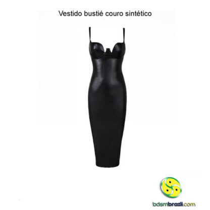Vestido bustié couro sintético - Imagem 3