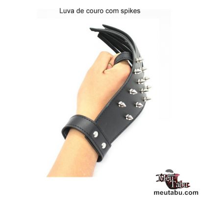 Luva de couro com spikes MEUTABU.COM