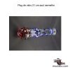 Plug de vidro 21 cm azul vermelho - Image 2