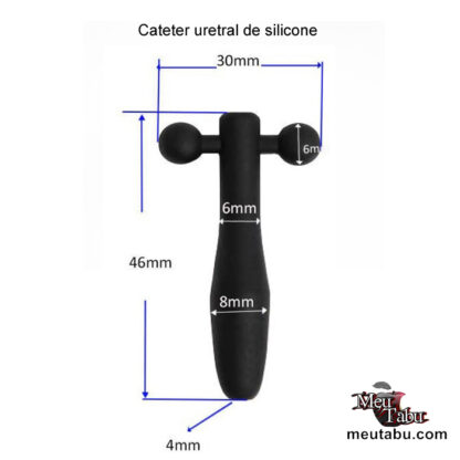 Cateter uretral de silicone pequeno Tamanho: 46mm de comprimento, diâmetro 8mm loja.meutabu.com