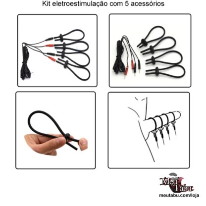 Kit eletroestimulação com 5 acessórios