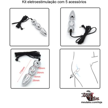 Kit eletroestimulação com 5 acessórios