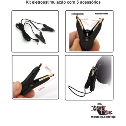 Kit eletroestimulação com 5 acessórios