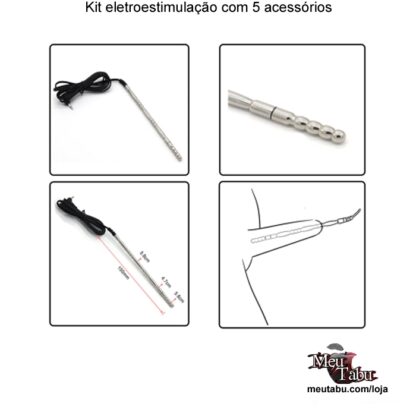 Kit eletroestimulação com 5 acessórios