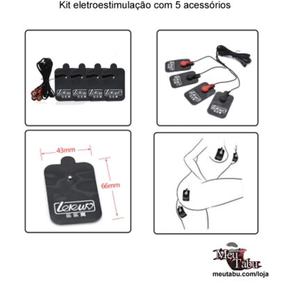 Kit eletroestimulação com 5 acessórios