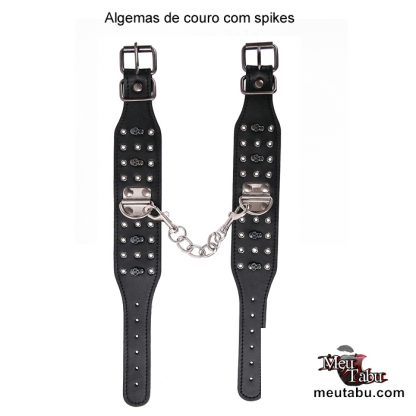 Algemas de couro com spikes meutabu.com