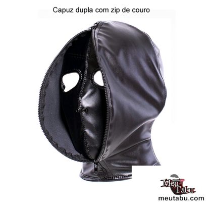 Capuz dupla com zip de couro meutabu.com