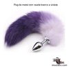 Plug de metal com cauda branco e violeta