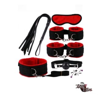 Kit BDSM 7 peças vermelho meutabu