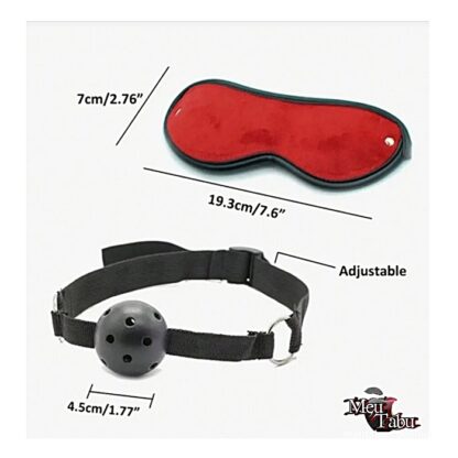 Kit BDSM 7 peças vermelho meutabu