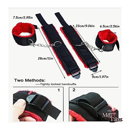 Kit BDSM 7 peças vermelho meutabu