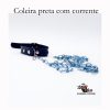 Coleira preta com corrente