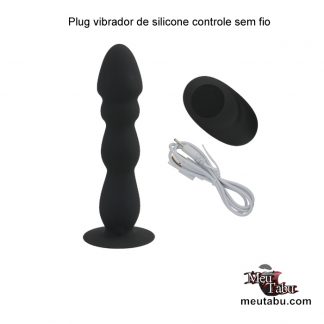 Plug vibrador de silicone controle sem fio meutabu