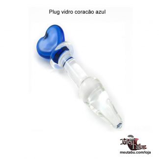 Plug vidro coracão azul meutabu.com