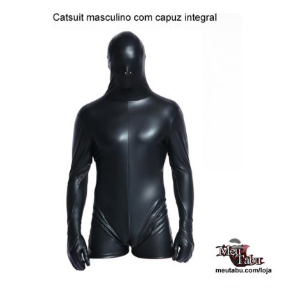 Catsuit masculino com capuz integral