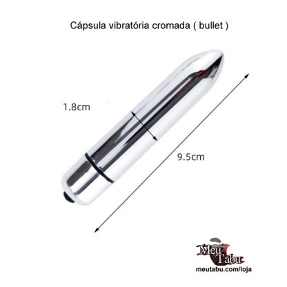 Cápsula vibratória cromada ( bullet )