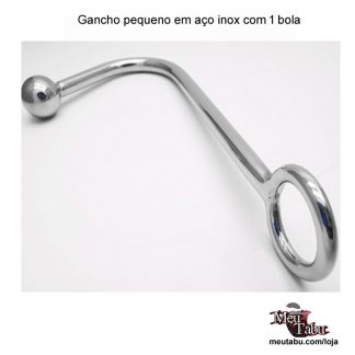 Gancho pequeno em aço inox com 1 bola