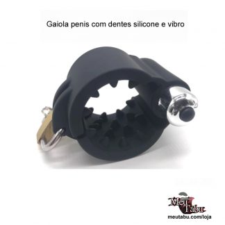 Gaiola penis com dentes silicone e vibro