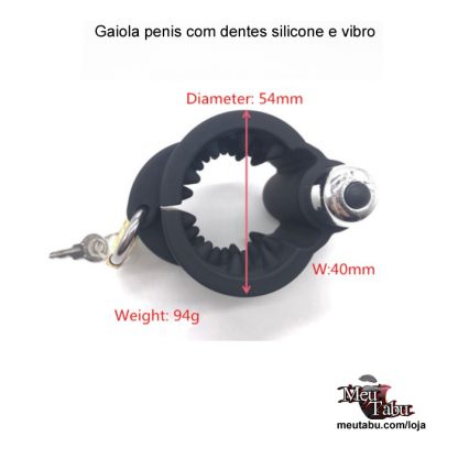 Gaiola penis com dentes silicone e vibro