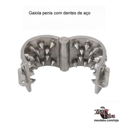 Gaiola penis com dentes de aço cbt