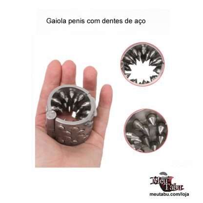 Gaiola penis com dentes de aço cbt