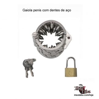 Gaiola penis com dentes de aço cbt