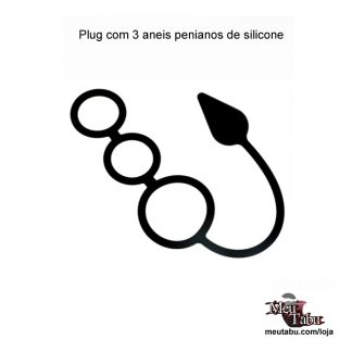 Plug com 3 aneis penianos de silicone