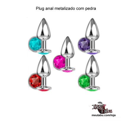 Plug anal metalizado com pedra