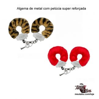 Algema de metal com pelúcia super reforçada