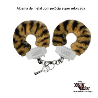 Algema de metal com pelúcia super reforçada