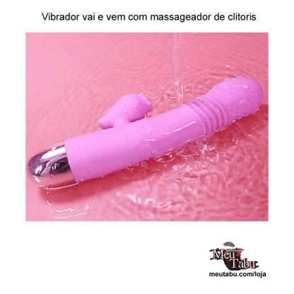 Vibrador vai e vem com massageador de clitoris