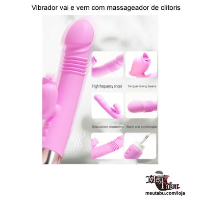 Vibrador vai e vem com massageador de clitoris