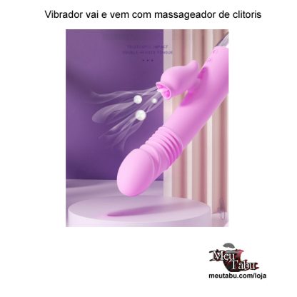 Vibrador vai e vem com massageador de clitoris