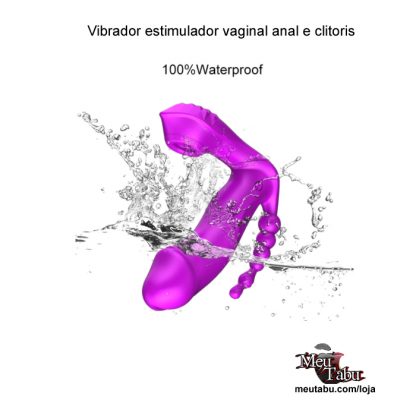 Vibrador estimulador vaginal anal e clitoris com controle remoto sem fio.