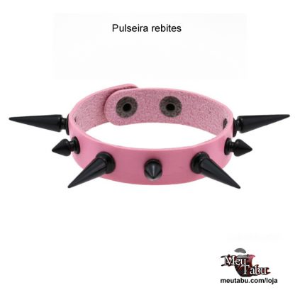 Pulseira rebites pretos meutabu