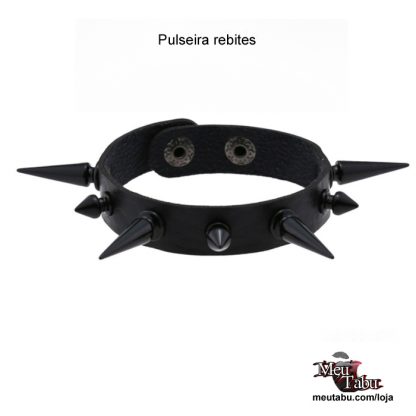 Pulseira rebites pretos meutabu