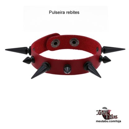 Pulseira rebites pretos meutabu