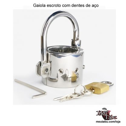 Gaiola escroto com dentes de aço