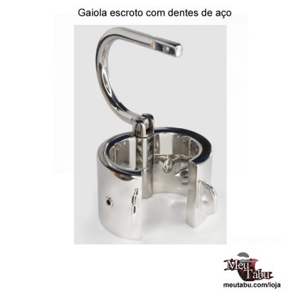 Gaiola escroto com dentes de aço