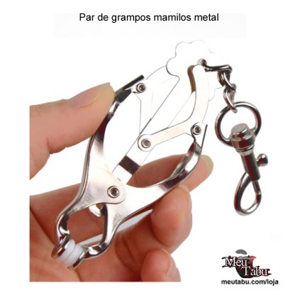 Par de grampos mamilos metal